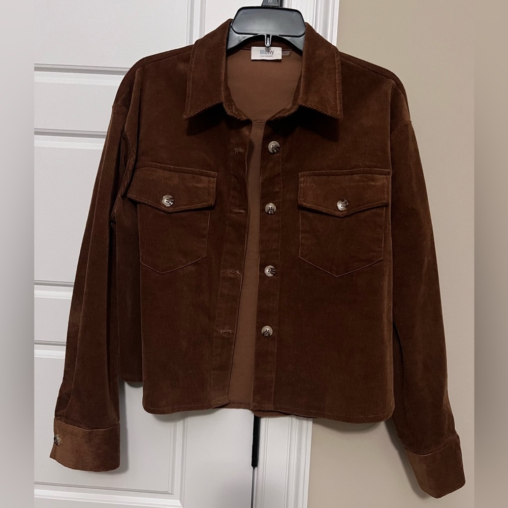 Bluivy Chocolate Corduroy Utility Shacket